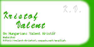 kristof valent business card
