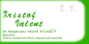 kristof valent business card